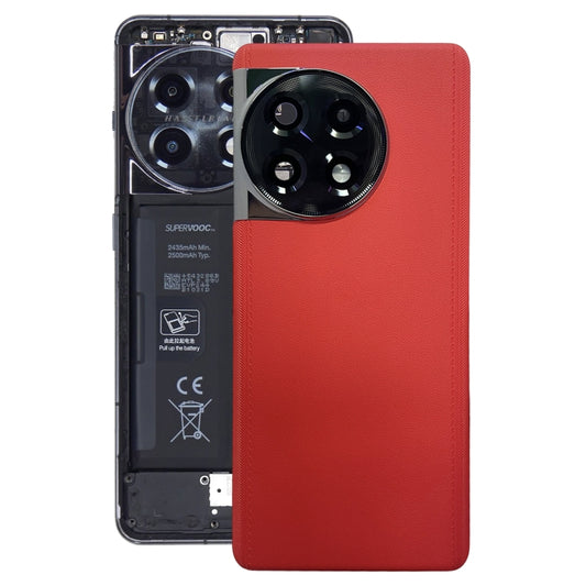 For OnePlus 11R CPH2487 Battery Leather Back Cover(Red) - Back Cover by buy2fix | Online Shopping UK | buy2fix