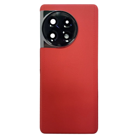 For OnePlus 11R CPH2487 Battery Leather Back Cover(Red) - Back Cover by buy2fix | Online Shopping UK | buy2fix