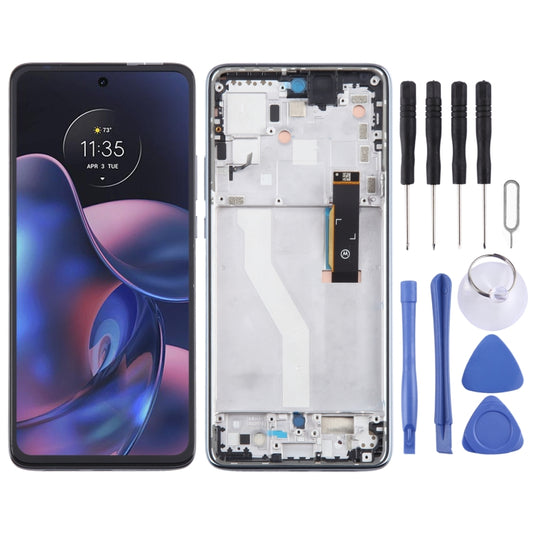 For Motorola Edge 2022 OEM LCD Screen Digitizer Full Assembly with Frame (Black) - LCD Screen by buy2fix | Online Shopping UK | buy2fix