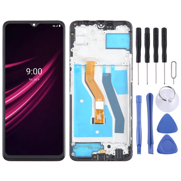 For T-Mobile REVVL V+ 5G LCD Screen Digitizer Full Assembly with Frame (Black) - For T-Mobile by buy2fix | Online Shopping UK | buy2fix
