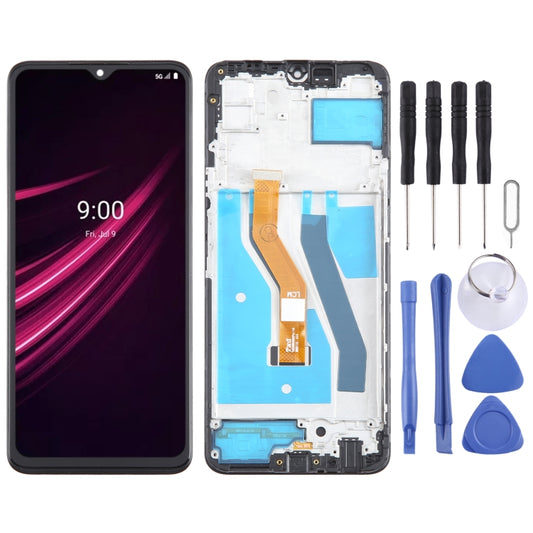 For T-Mobile REVVL V+ 5G LCD Screen Digitizer Full Assembly with Frame (Black) - For T-Mobile by buy2fix | Online Shopping UK | buy2fix