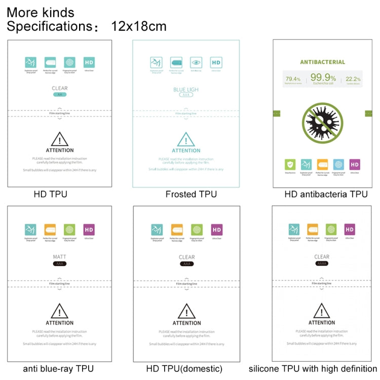 50 PCS F0004 Anti Blue Ray TPU Soft Film Supplies for Protector Cutter by buy2fix