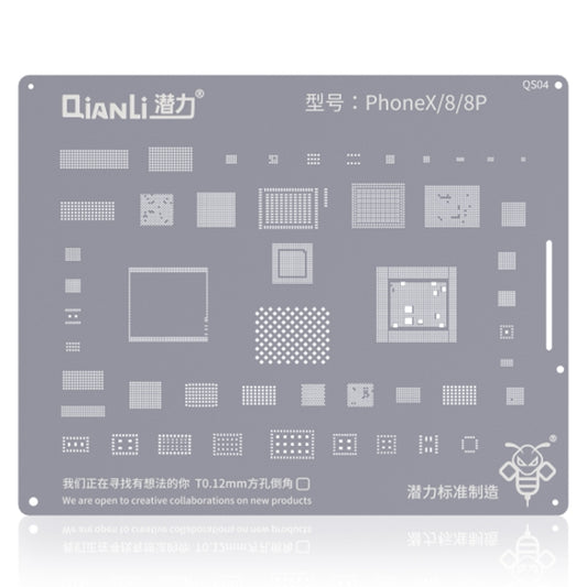 Qianli QS04 Bumblebee Stencils BGA Reballing Planting Tin Plate For iPhone X/8/8 Plus - BGA Stencils by QIANLI | Online Shopping UK | buy2fix