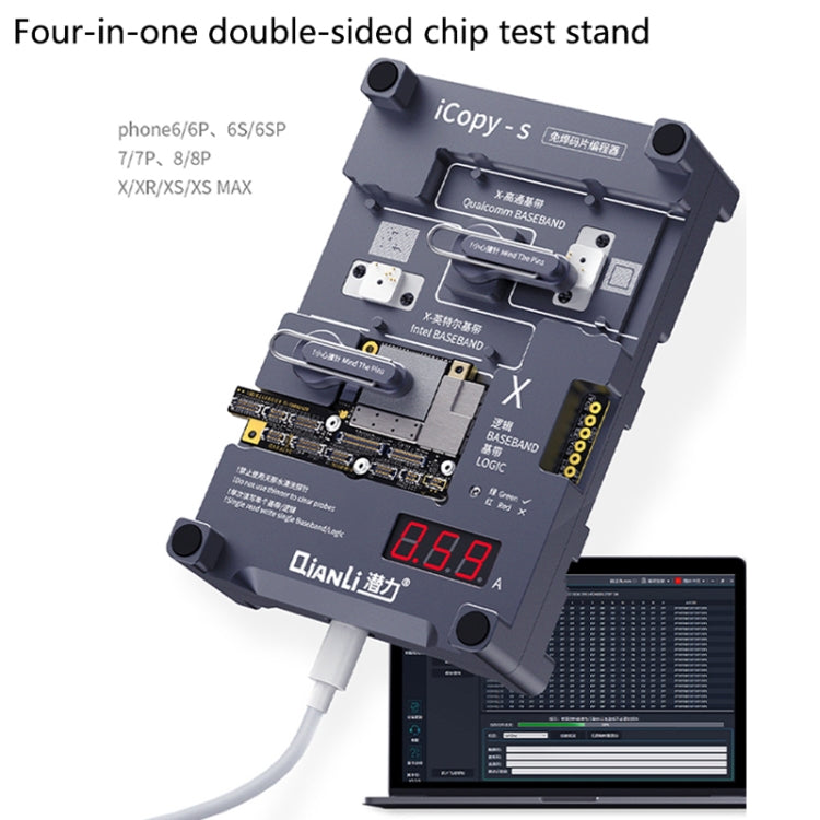 Qianli iCopy-S Double Sided Chip Test Stand 4 in1 Logic Baseband EEPROM Chip Non-removal For iPhone X / XS / XR / XS Max - Repair Platform by QIANLI | Online Shopping UK | buy2fix