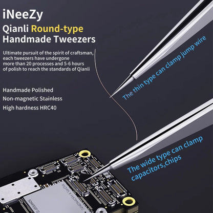 Qianli iNeezy YK-02 Stainless Steel Extra-sharp Thickened Tweezers Pointed Tweezers - Tweezers by QIANLI | Online Shopping UK | buy2fix
