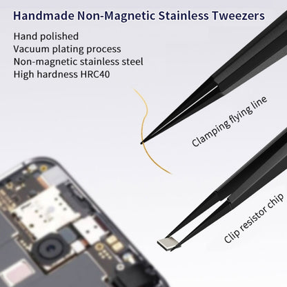 Qianli iNeezy FX-03 Stainless Steel Extra-sharp Thickened Tweezers Pointed Tweezers - Tweezers by QIANLI | Online Shopping UK | buy2fix