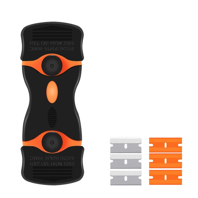 Double Headed Scraper Blade Glue Squeegee Remover Cleaner Tool (Orange) by buy2fix