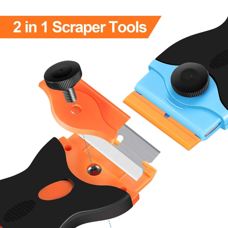 Double Headed Scraper Blade Glue Squeegee Remover Cleaner Tool (Orange) by buy2fix