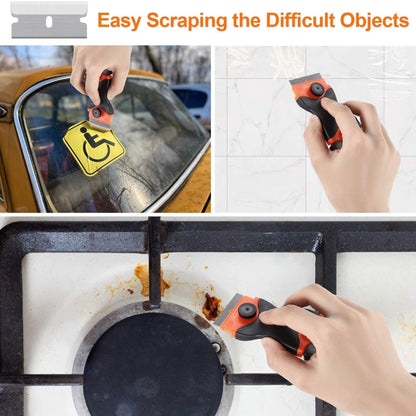 Double Headed Scraper Blade Glue Squeegee Remover Cleaner Tool (Orange) by buy2fix