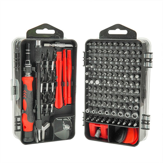 138 in 1 DIY Handy Demontage Werkzeug Uhr Reparatur Multifunktionswerkzeug Schraubendreher Set (Rot)