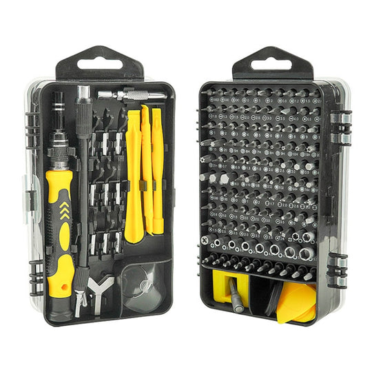 138 in 1 DIY Handy Demontage Werkzeug Uhr Reparatur Multifunktionswerkzeug Schraubendreher Set (Gelb)