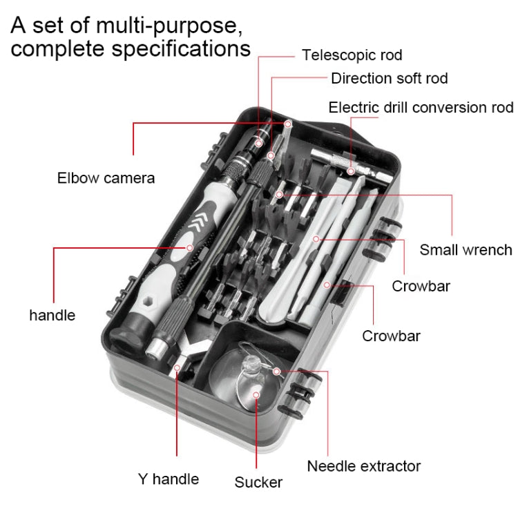 138 in 1 DIY Mobile Phone Disassembly Tool Clock Repair Multi-function Tool Screwdriver Set (Grey) - Screwdriver Set by buy2fix | Online Shopping UK | buy2fix