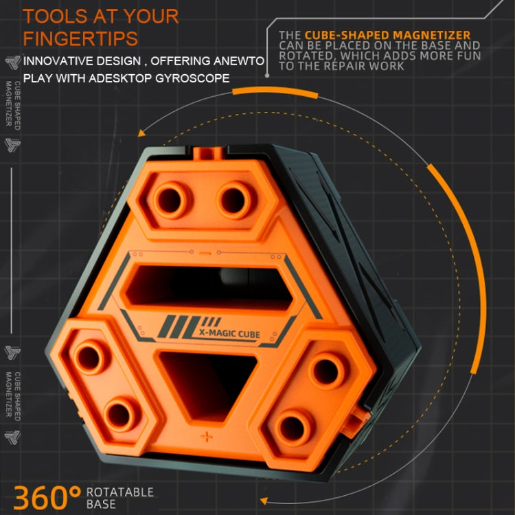 JAKEMY JM-Z21 Cube Shaped Screwdriver Magnetizer/Demagnetizer (Orange) - Magnetizer Demagnetizer Tool by JAKEMY | Online Shopping UK | buy2fix