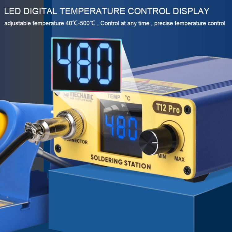 Mechanic T12 Pro Intelligent Anti-static Digital Heating Solder Station, EU Plug - Soldering Iron Stand by MECHANIC | Online Shopping UK | buy2fix