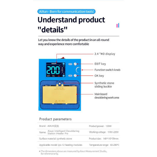 JC Aixun iHeater Pro Intelligent Desoldering Station - Repair Platform by JCID | Online Shopping UK | buy2fix