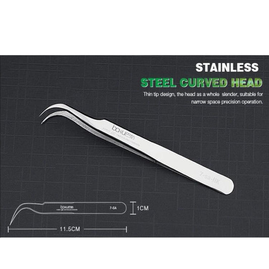BAKU BA-i6-7-sa Stainless Steel Curved Tweezers - Tweezers by BAKU | Online Shopping UK | buy2fix