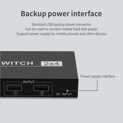 2x4 USB Switch 2 Port PCs Sharing 4 Devices for Printer Keyboard Mouse Monitor by buy2fix