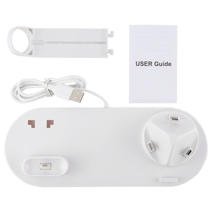 HQ-UD15 5 in 1 Micro USB + USB-C / Type-C + 8 Pin Interface Phone Charging Base with 8 Pin Earphone Charging Interface & Watch Stand, Without Wireless Charger(White) - Multifunction Charger by buy2fix | Online Shopping UK | buy2fix