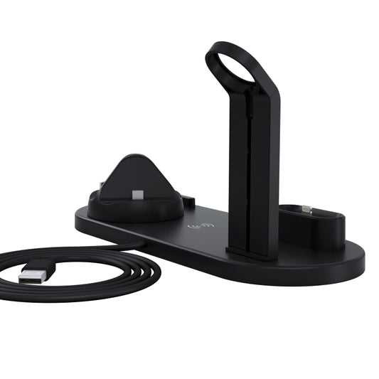 HQ-UD15 Rotatable Wireless Charging Base with Stand for Phones / iWatches / AirPods (Black) - Multifunction Charger by buy2fix | Online Shopping UK | buy2fix