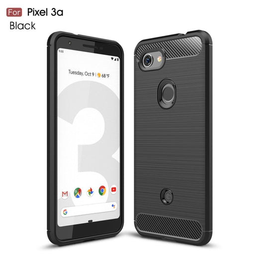 Brushed Texture Carbon Fiber TPU Case for Google Pixel 3a(Black) - Google Cases by buy2fix | Online Shopping UK | buy2fix