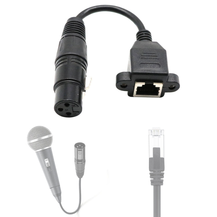 15cm XLR 3 Pin Female To RJ45 Female Network Connector Adapter Converter Cable - Microphone Audio Cable & Connector by buy2fix | Online Shopping UK | buy2fix
