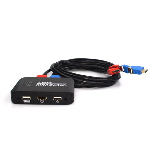 2 Ports USB HDMI KVM Switch Switcher with Cable for Monitor, Keyboard, Mouse, HDMI Switch, Support U Disk Read by buy2fix