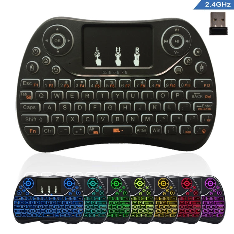 I8 Max 2.4GHz Mini Wireless Keyboard with Touchpad Rechargeable Fly Air Mouse Smart Game 7-color Backlit by buy2fix