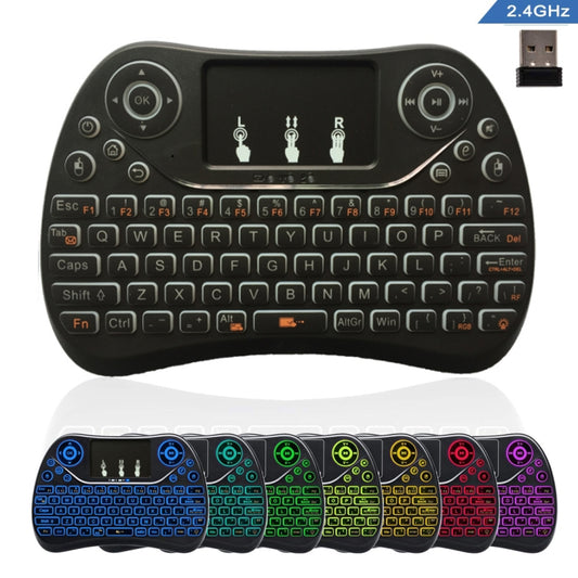 I8 Max 2.4GHz Mini Wireless Keyboard with Touchpad Rechargeable Fly Air Mouse Smart Game 7-color Backlit by buy2fix