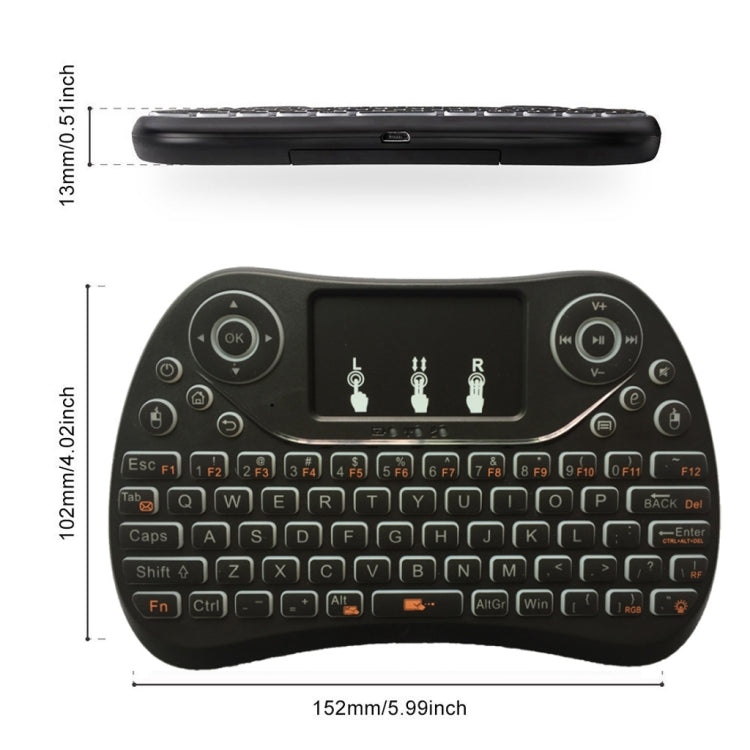 I8 Max 2.4GHz Mini Wireless Keyboard with Touchpad Rechargeable Fly Air Mouse Smart Game 7-color Backlit by buy2fix
