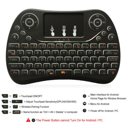 I8 Max 2.4GHz Mini Wireless Keyboard with Touchpad Rechargeable Fly Air Mouse Smart Game 7-color Backlit by buy2fix