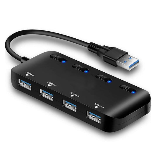 Ultra Speed USB3.0 4 Ports Hub with Switch by buy2fix