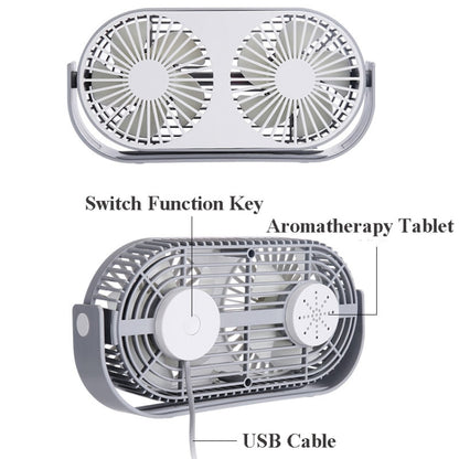Small Bean Desktop Desktop Double Leaf Usb Mini Fan(Gray) - Electric Fans by buy2fix | Online Shopping UK | buy2fix