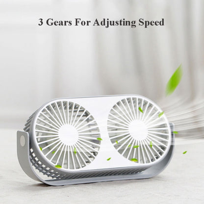 Small Bean Desktop Desktop Double Leaf Usb Mini Fan(Gray) - Electric Fans by buy2fix | Online Shopping UK | buy2fix