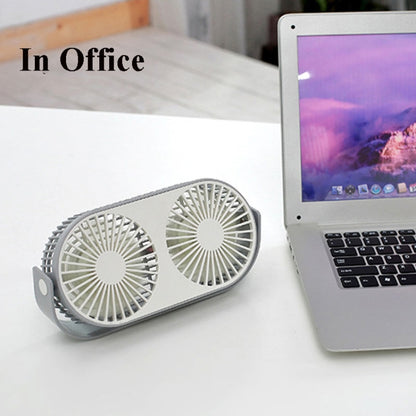 Small Bean Desktop Desktop Double Leaf Usb Mini Fan(Gray) - Electric Fans by buy2fix | Online Shopping UK | buy2fix