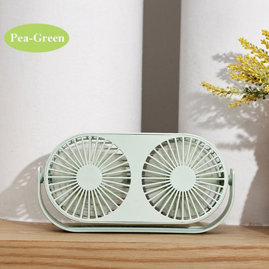 Small Bean Desktop Desktop Double Leaf Usb Mini Fan(Green) by buy2fix