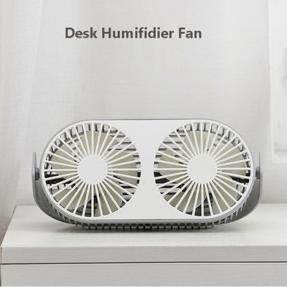 Small Bean Desktop Desktop Double Leaf Usb Mini Fan(Pink) by buy2fix