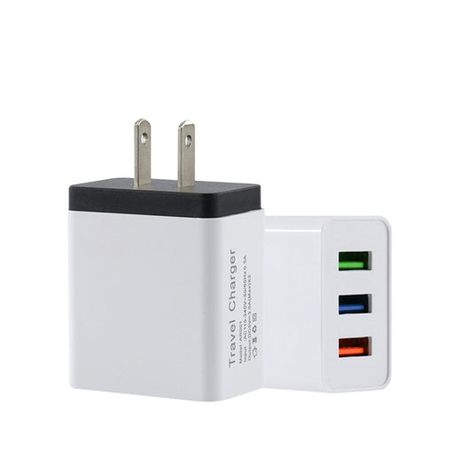 2A 3USB Mobile Phone Travel Charger US PLug(black) - USB Charger by buy2fix | Online Shopping UK | buy2fix
