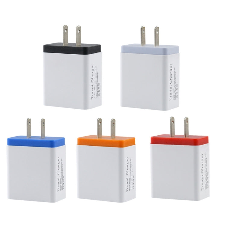2A 3USB Mobile Phone Travel Charger US PLug(gray) - USB Charger by buy2fix | Online Shopping UK | buy2fix