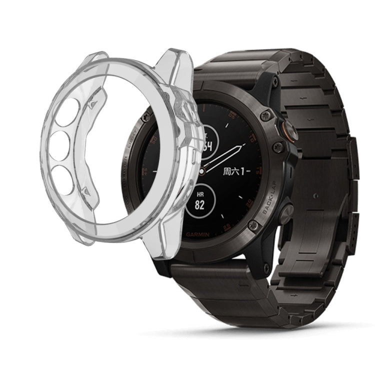 Suitable for Garmin Fenix 5 & 5 Plus transparent TPU Silica Gel Watch Case(Transparent white) - Watch Cases by buy2fix | Online Shopping UK | buy2fix