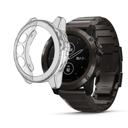 Suitable for Garmin Fenix 5 & 5 Plus transparent TPU Silica Gel Watch Case(Transparent white) - Watch Cases by buy2fix | Online Shopping UK | buy2fix