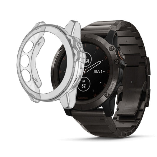 Suitable for Garmin Fenix 5 & 5 Plus transparent TPU Silica Gel Watch Case(Transparent white) - Watch Cases by buy2fix | Online Shopping UK | buy2fix