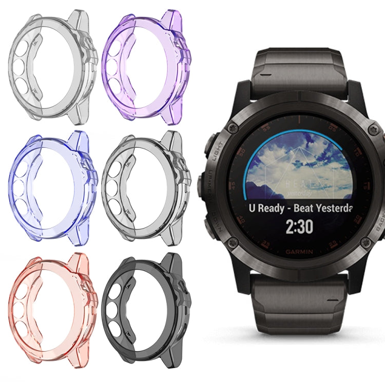 Suitable for Garmin Fenix 5 & 5 Plus transparent TPU Silica Gel Watch Case(Transparent white) - Watch Cases by buy2fix | Online Shopping UK | buy2fix