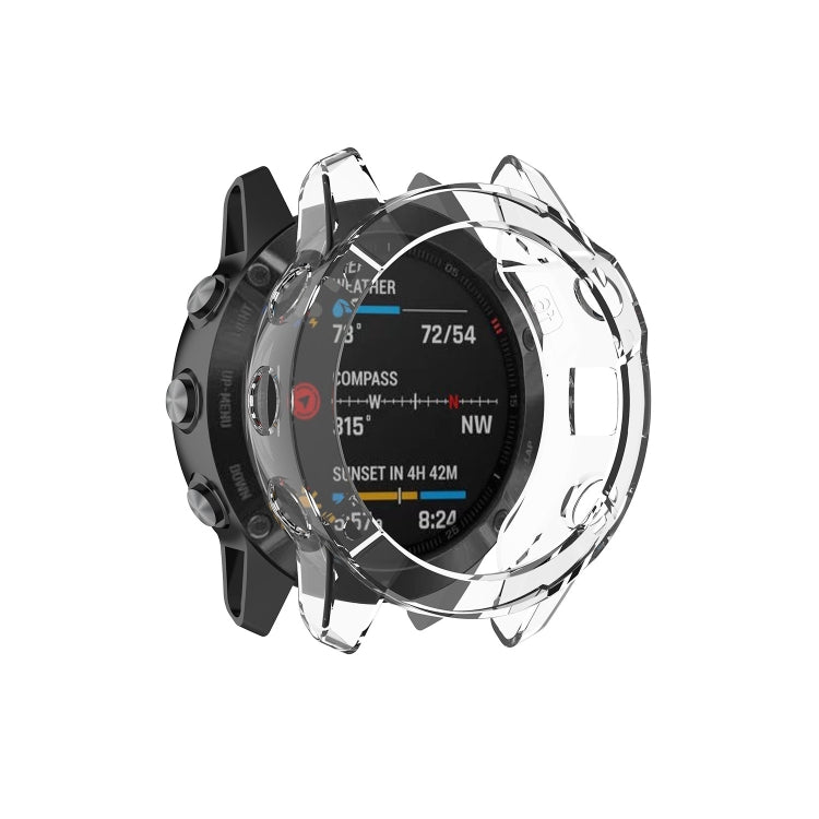 Suitable for Garmin Fenix 6S / 6S Pro transparent TPU Silica Gel Watch Case(Transparent white) - Watch Cases by buy2fix | Online Shopping UK | buy2fix