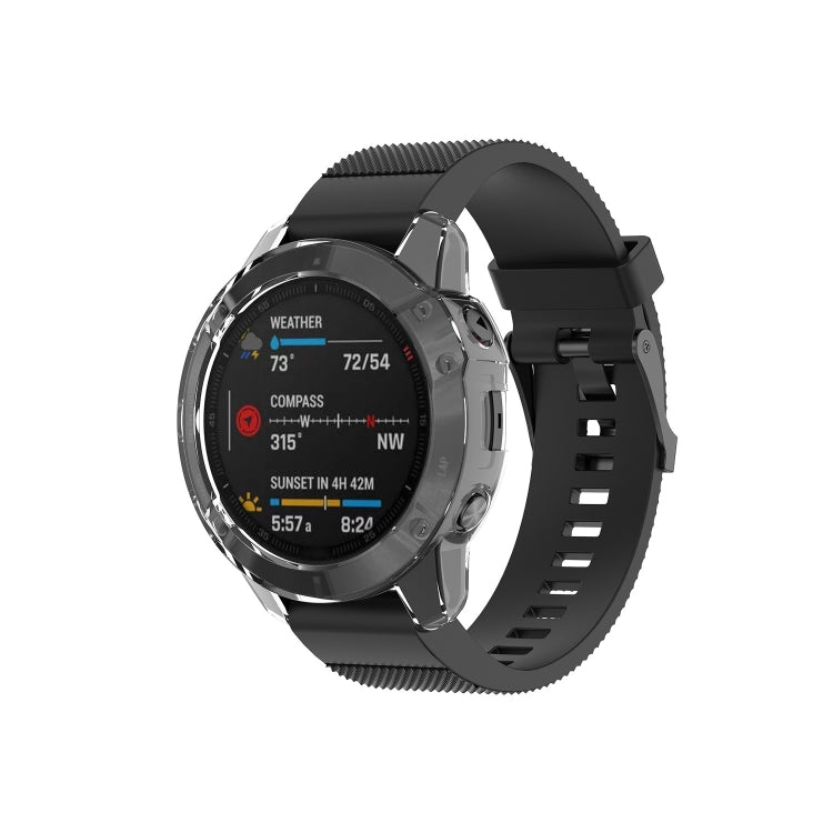 Suitable for Garmin Fenix 6S / 6S Pro transparent TPU Silica Gel Watch Case(Transparent white) - Watch Cases by buy2fix | Online Shopping UK | buy2fix