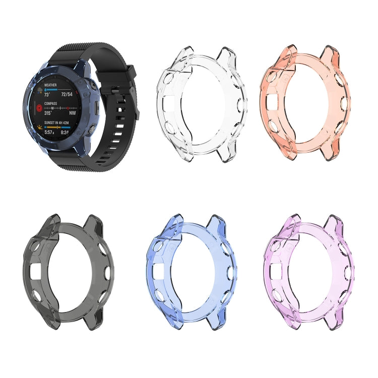 Suitable for Garmin Fenix 6S / 6S Pro transparent TPU Silica Gel Watch Case(Transparent white) - Watch Cases by buy2fix | Online Shopping UK | buy2fix
