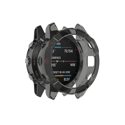 Suitable for Garmin Fenix 6S / 6S Pro transparent TPU Silica Gel Watch Case(Transparent black) - Watch Cases by buy2fix | Online Shopping UK | buy2fix