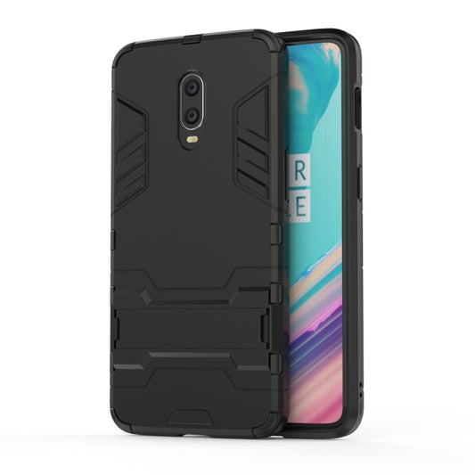 Shockproof PC + TPU Case with Holder for OnePlus 7 / 6T(Black) - OnePlus Cases by buy2fix | Online Shopping UK | buy2fix
