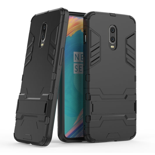 Shockproof PC + TPU Case with Holder for OnePlus 7 / 6T(Black) - OnePlus Cases by buy2fix | Online Shopping UK | buy2fix