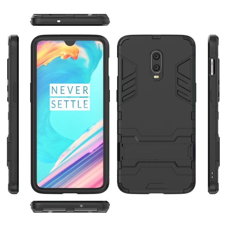 Shockproof PC + TPU Case with Holder for OnePlus 7 / 6T(Black) - OnePlus Cases by buy2fix | Online Shopping UK | buy2fix