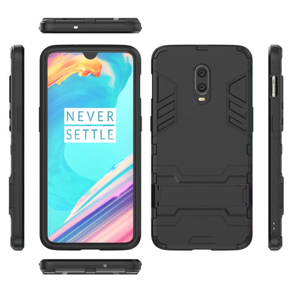 Shockproof PC + TPU Case with Holder for OnePlus 7 / 6T(Black) - OnePlus Cases by buy2fix | Online Shopping UK | buy2fix